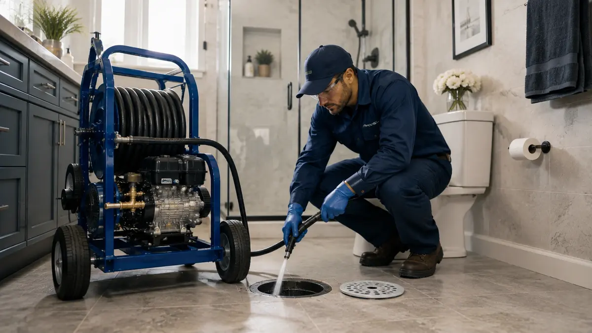 Bathroom Drain Hydro Jetting in Montebello