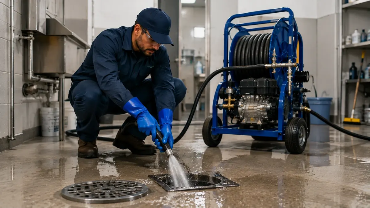 Floor Drain Hydro Jet Cleaning in Montebello