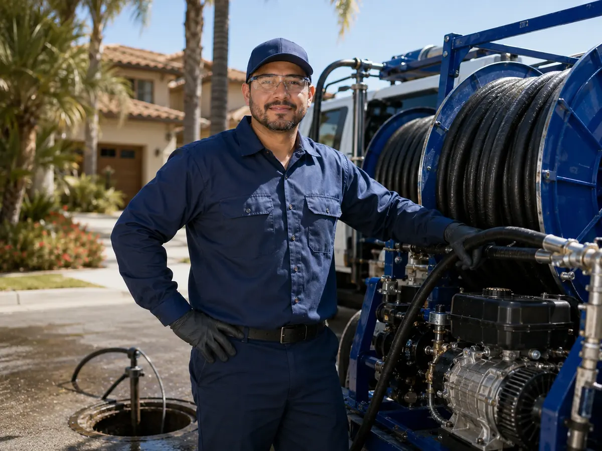 Hydro jet sewer cleaning in Montebello