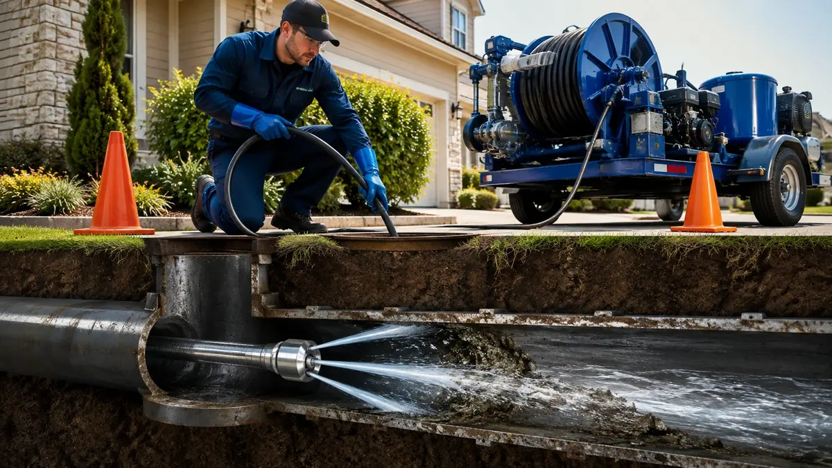 Main Sewer Line Hydro Jet Cleaning in Montebello