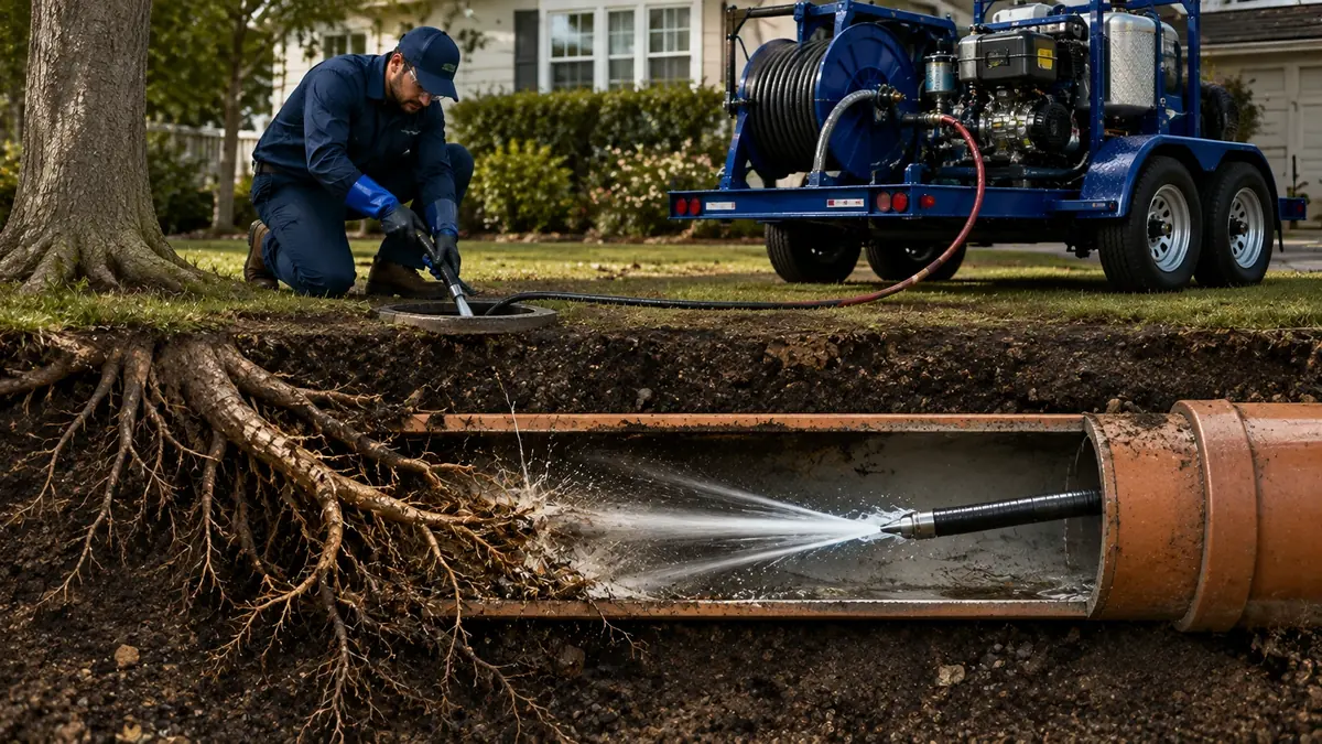 Tree Root Removal with Hydro Jetting in Montebello